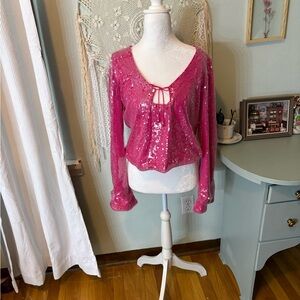 Elodie Fuchsia Sequin Blouse